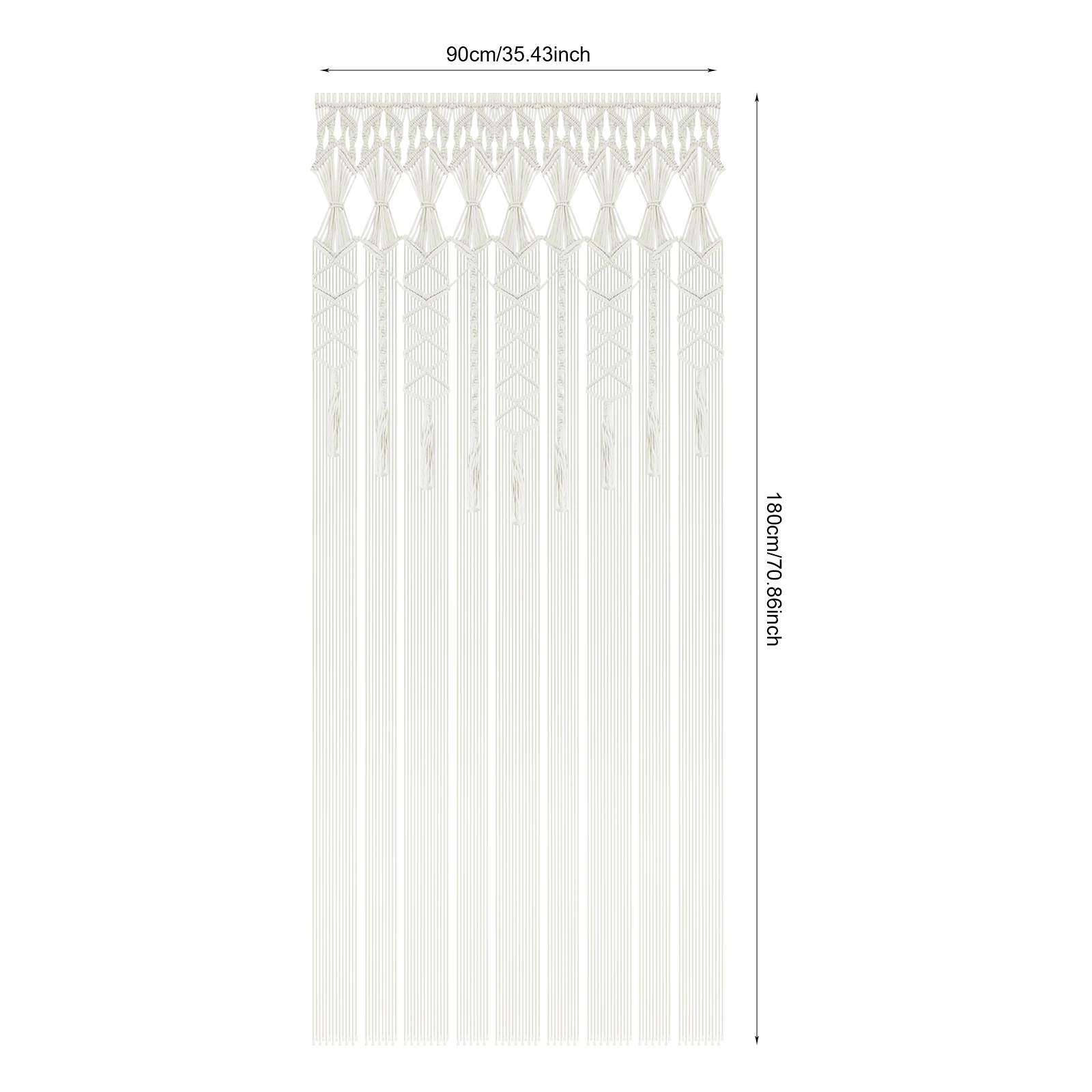 Indoor Space Partition Decor, Door Curtain, Beige Hand-woven Polyester Cotton Door Curtain, Door Curtain for Bedroom & Entrance Privacy Decoration