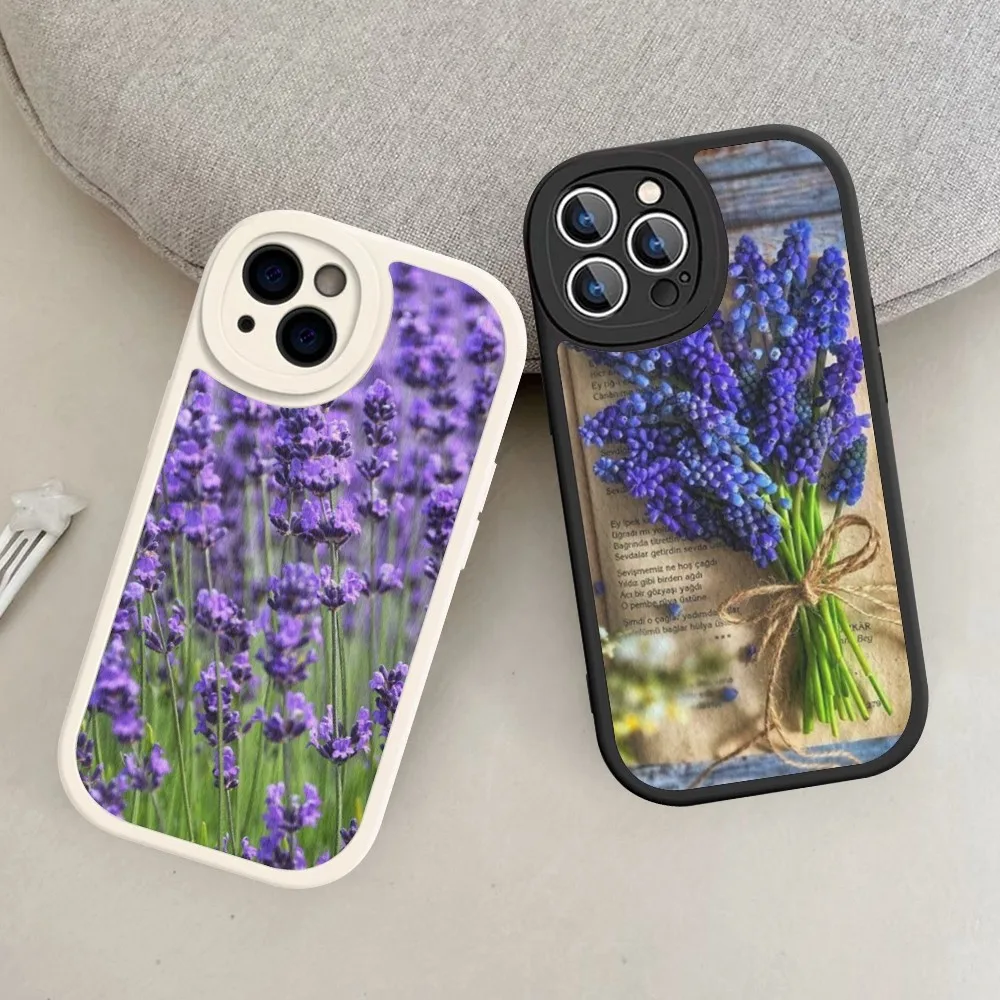 

Lavender Purple Flower Phone Case Hard Leather For IPhone 14 13 12 Mini 11 14 Pro Max Xs X Xr 7 8 Plus Fundas