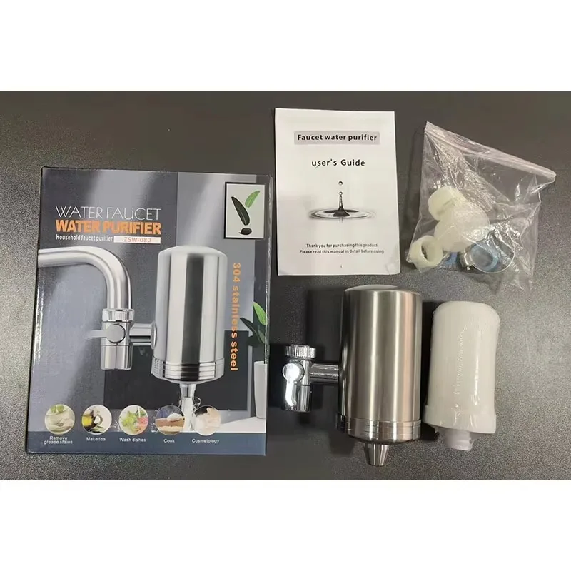 Small Household Water Filter 304 Stainless Steel Manual Ceramic Cartridge Faucet Low MOQ Tap Water Filter