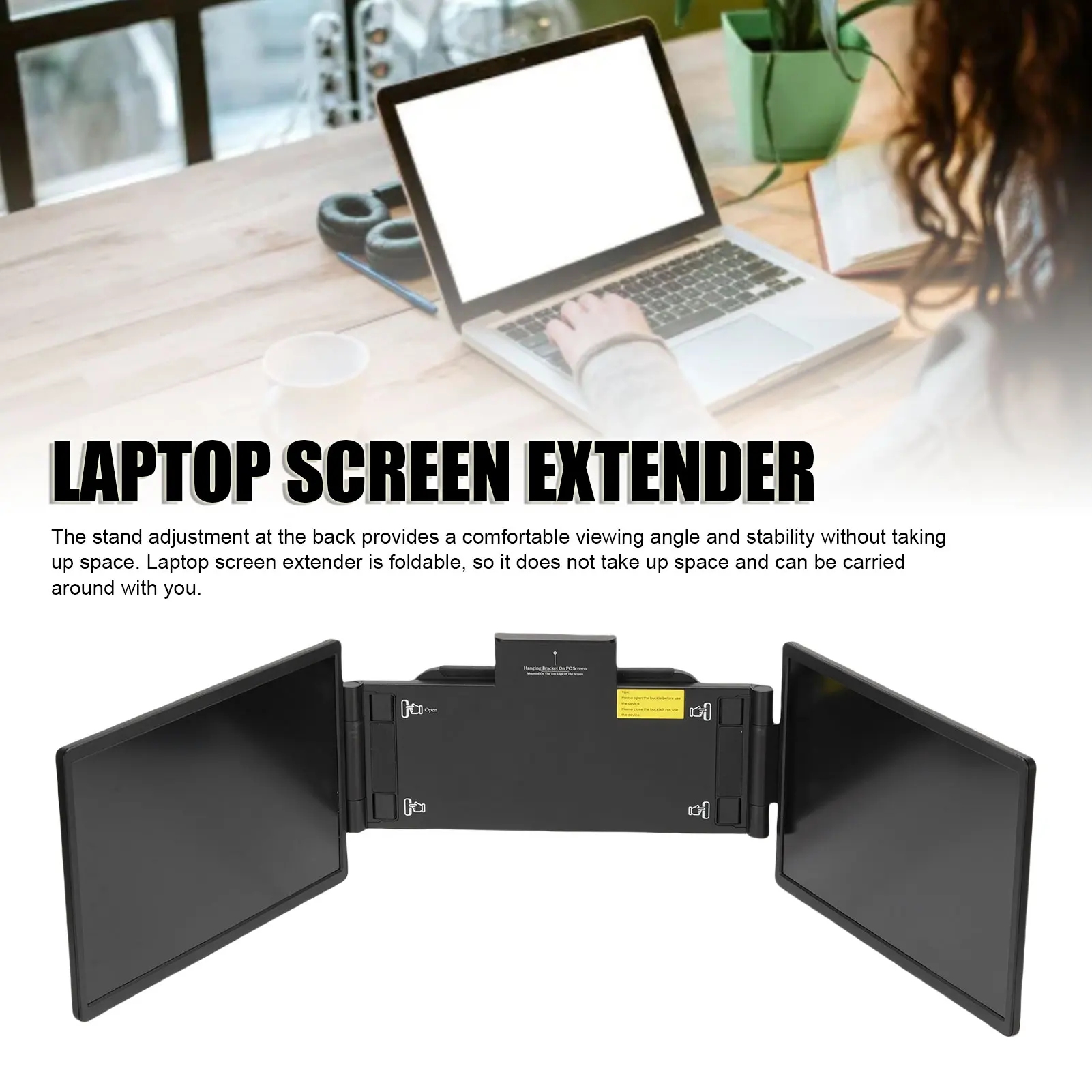 

Laptop Screen Extender 178 Degree Viewing Angle 14 Inch Type C Laptop Screen Extender Plug and Play 60Hz Foldable for Business