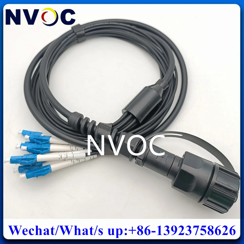 2Pcs 12C SM G657A1 3M 5M 12Cores ODVA-MPO Male/Female to LCUPC Outdoor Waterproof Fiber Optic Patch Cord Cable Connector For TE