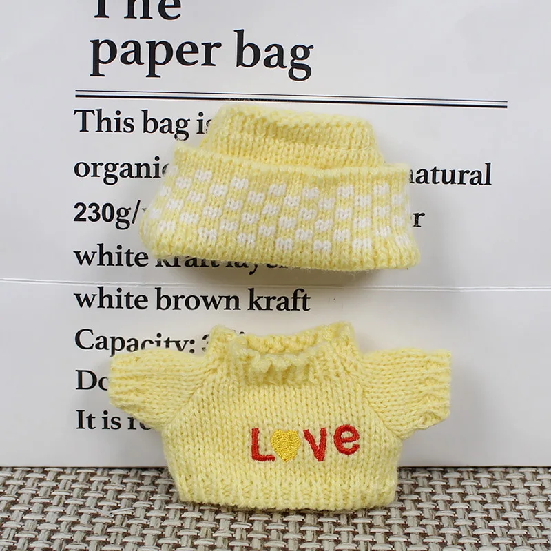 Ubranka dla lalek Labubu I II, urocze ubranka, 4 kolory, zestaw swetra z siateczki i czapki, akcesoria, ubranka dla pluszowych lalek.