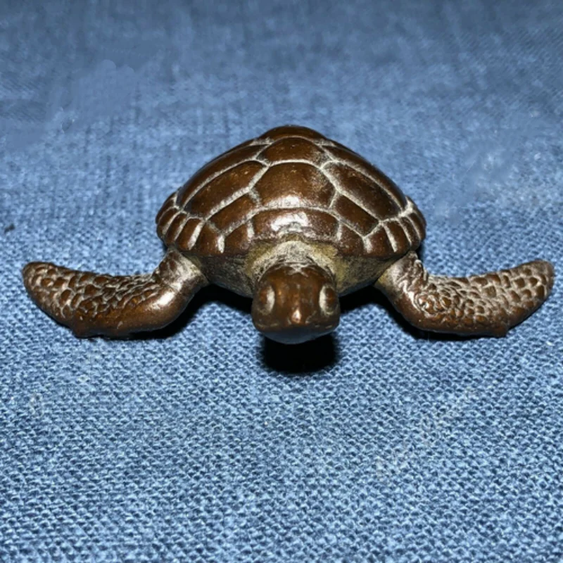 

Collectible Chinese Old Solid Copper Pure Handwork Antique Sea Turtle Statue