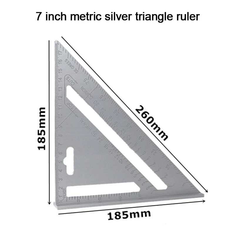 7/12 Cal linijka trójkątna kwadratowa kątomierz ze stopu aluminium metryczna prędkość kwadratowa linijka miernicza migawki do budowania ram