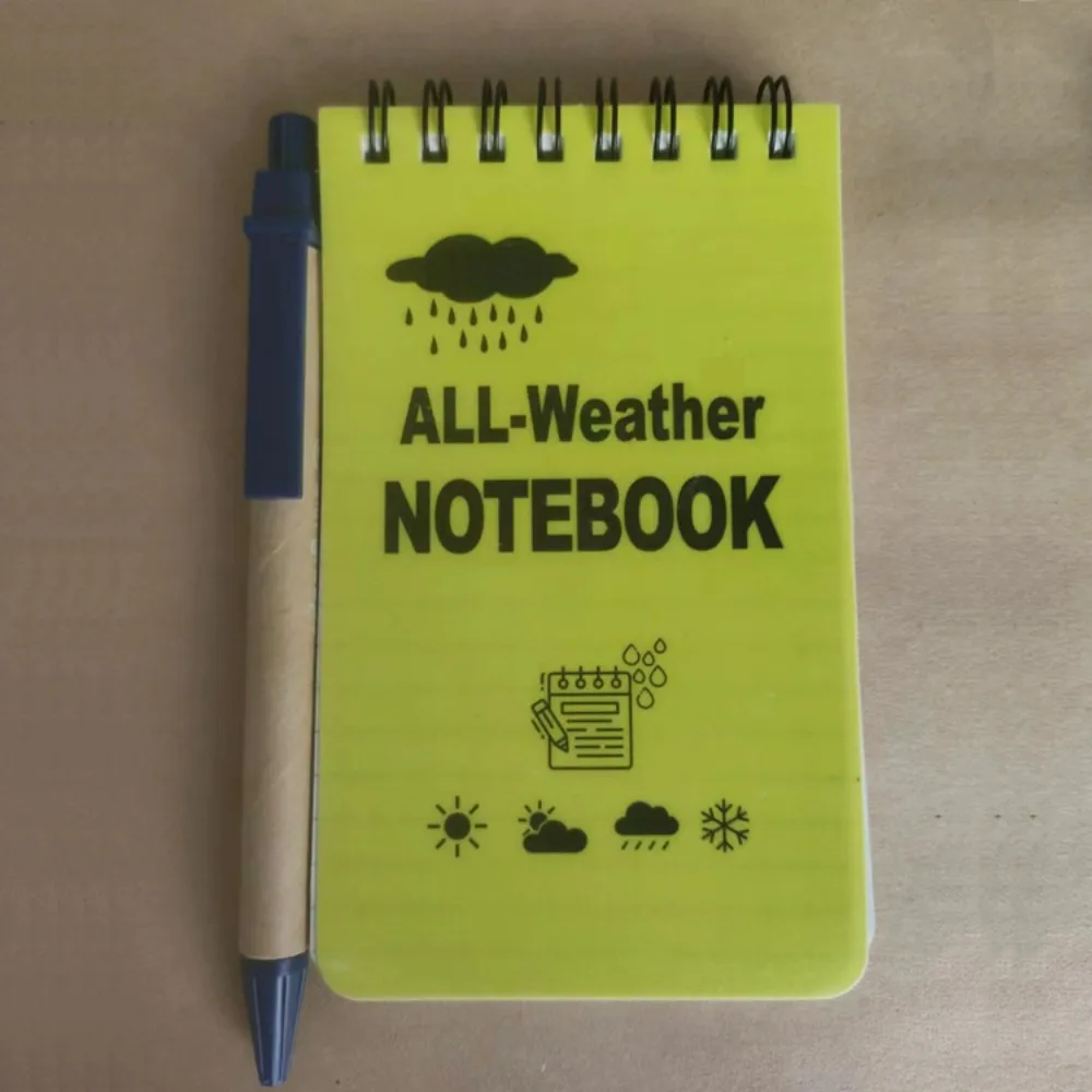 Pocket Waterproof Notebook Tactical All Weather Mini Notepads With Lined Pages, Spiral Notebook Outdoor Camping Memo Pad Planner