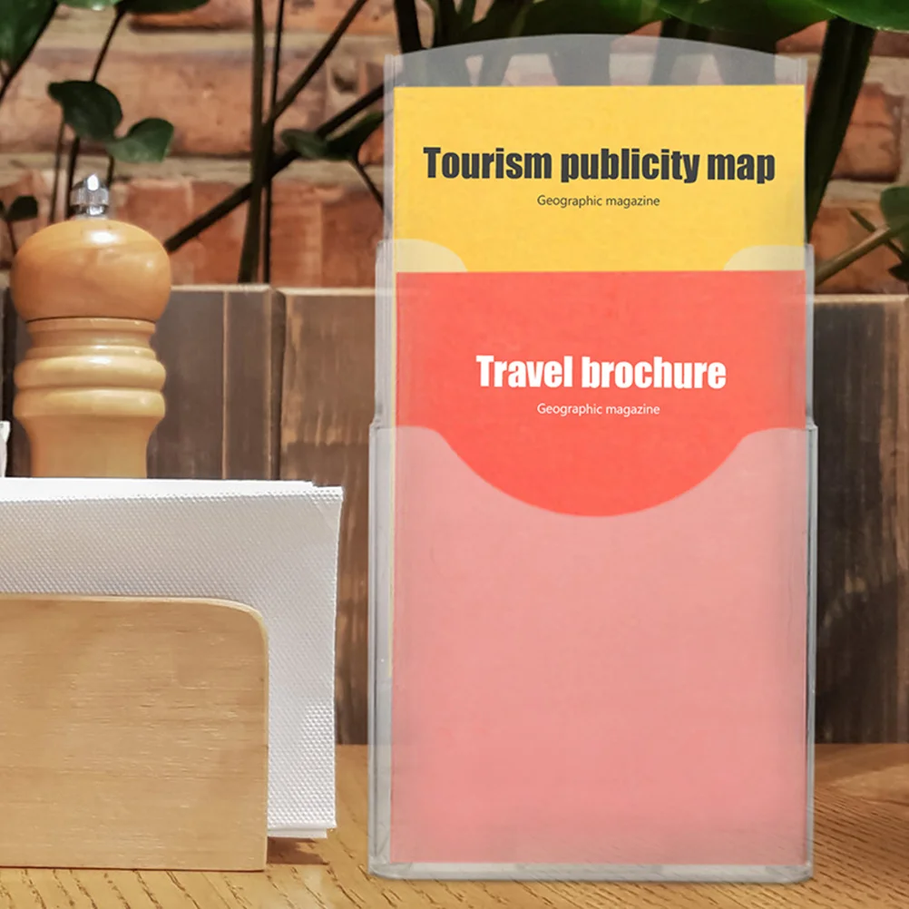 2 قطعة طبقتين شفافة الحائط منظم المستندات حامل الملفات لمكتب تخزين الرف عرض موقف كتيبات #5