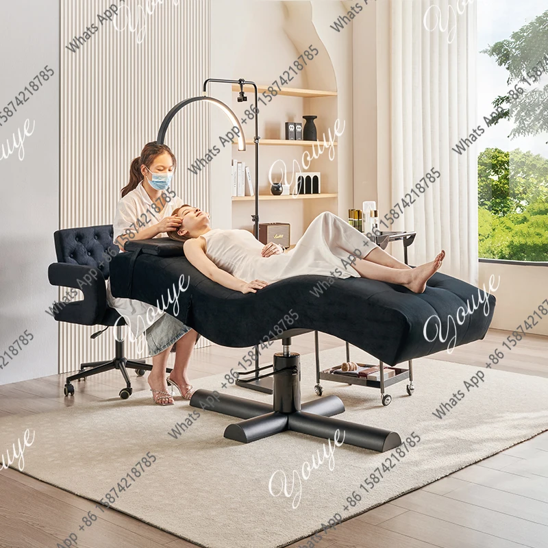 J XinSheng Electric Facial Spa Bed Hydro Massage Table Salon Eyelash Lash Beauty Adjustable Couch Beauty Massage Shop Furniture