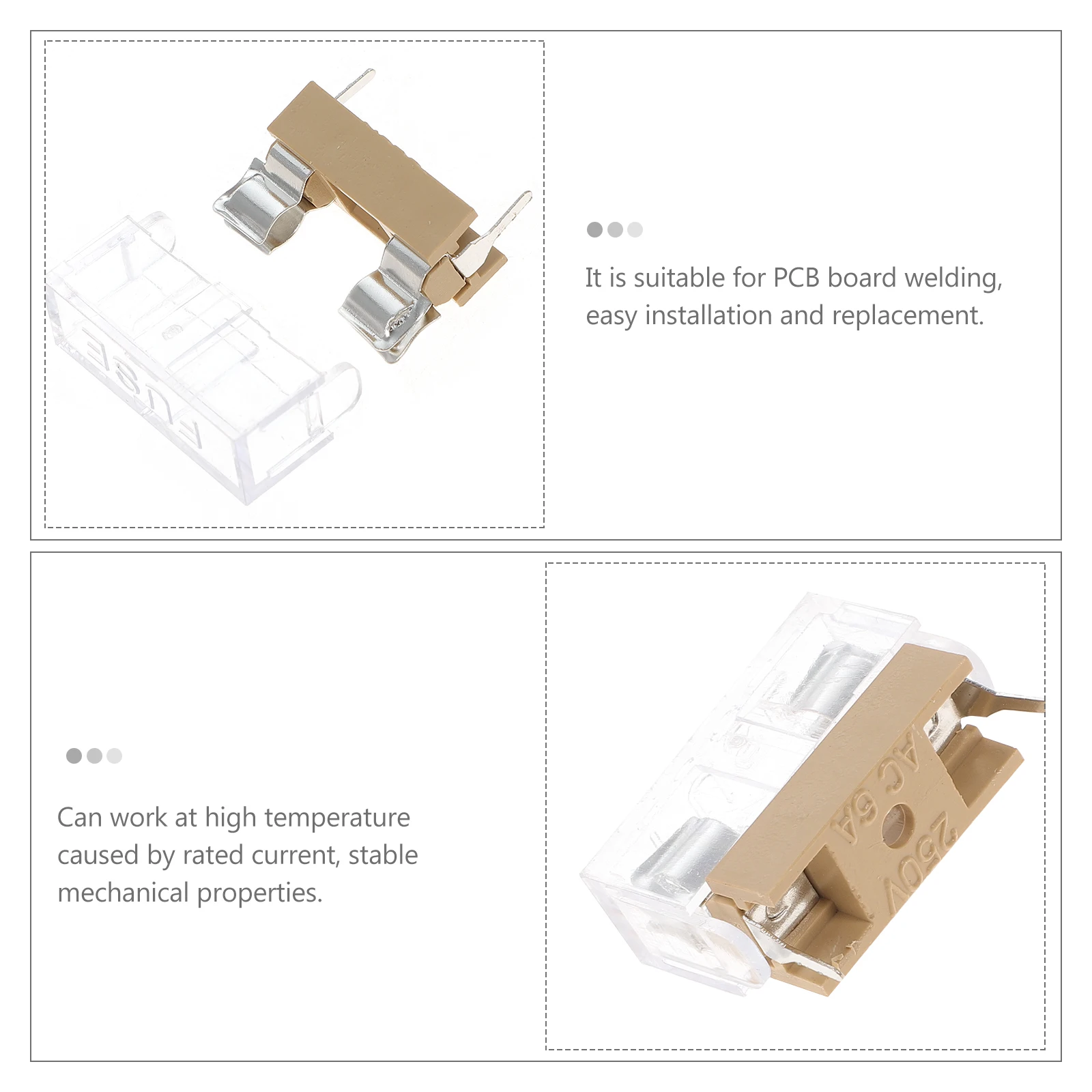 

20 Fuse Holder Copper Plate High Grade PCB Board Welding Easy Installation Replacement Panel Mount Inline Amp Automotive 5x20mm