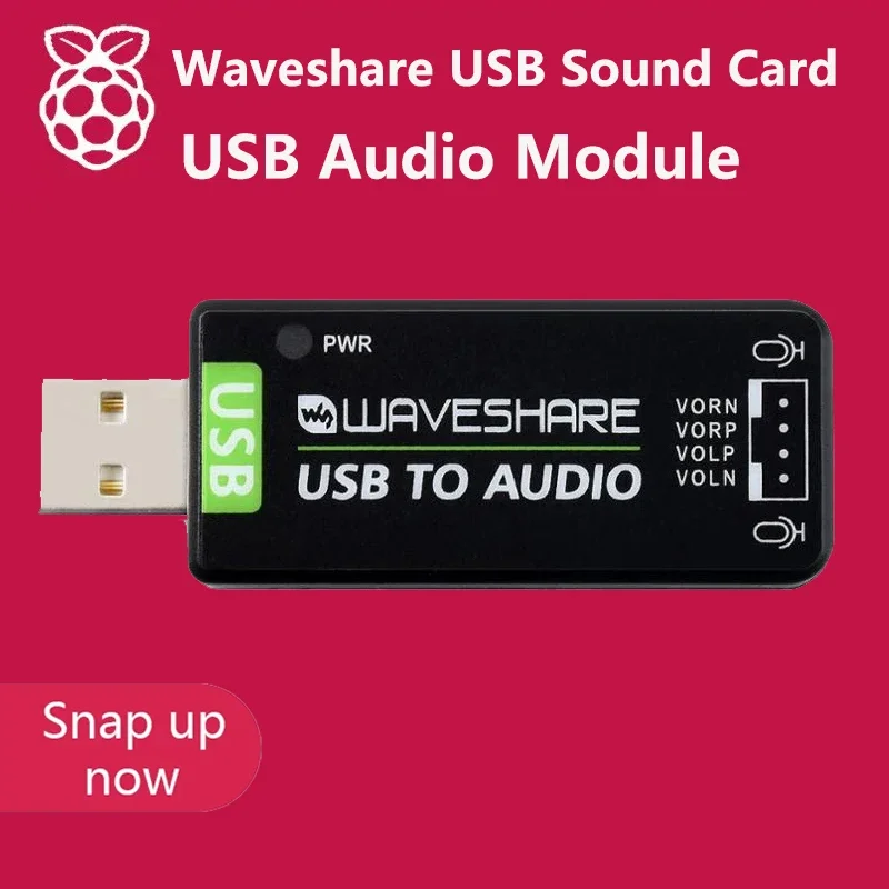 Raspberry Pi 4b Sound Card Jetson Nano USB Audio Module Waveshare Drive free Audio External Conversion Play Recording