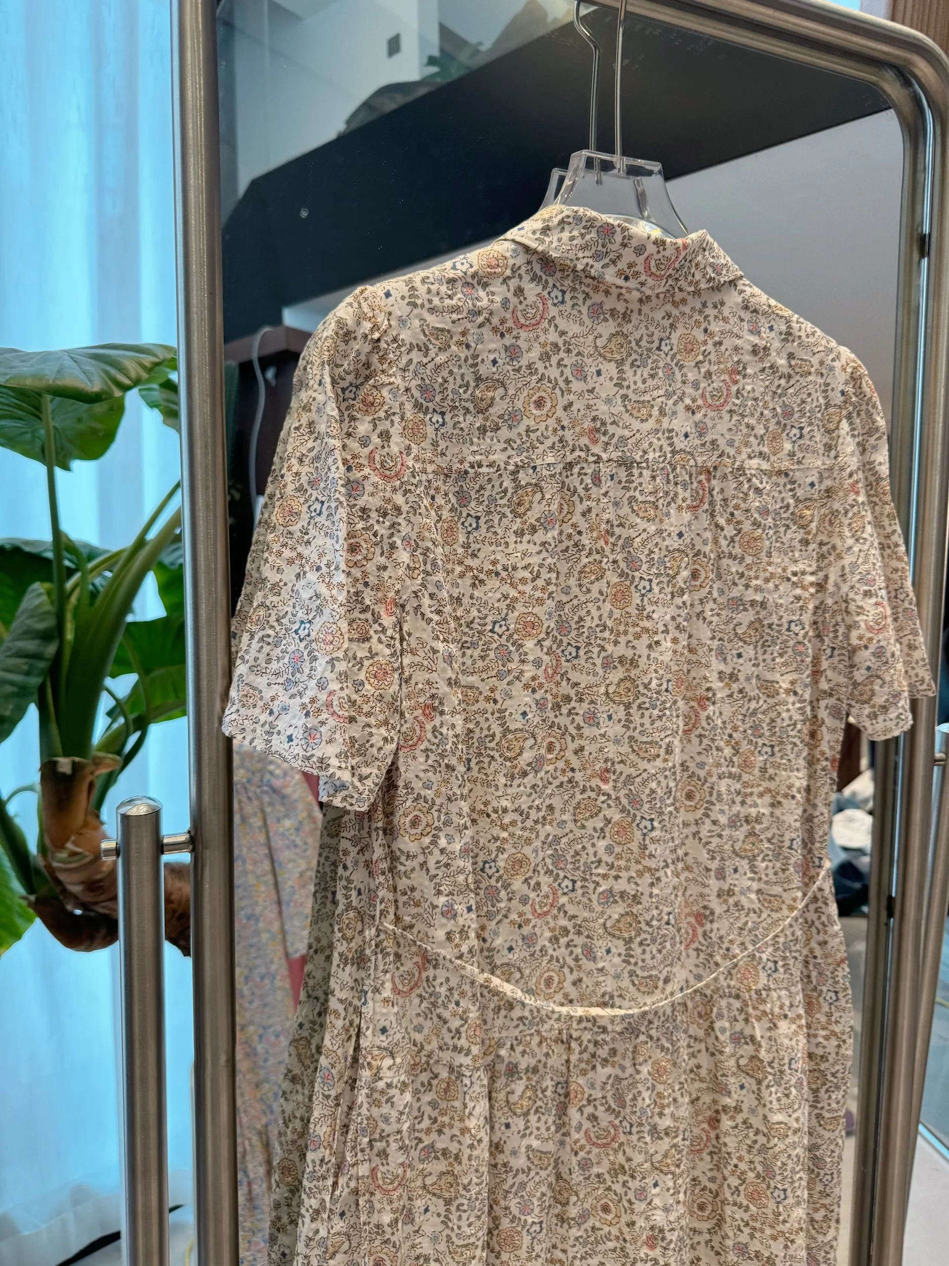 夏の新作プラスサイズ女性用ドクターオルトスヴェミディアラインスカート花柄プリーツハイウエストコットンブレンド快適