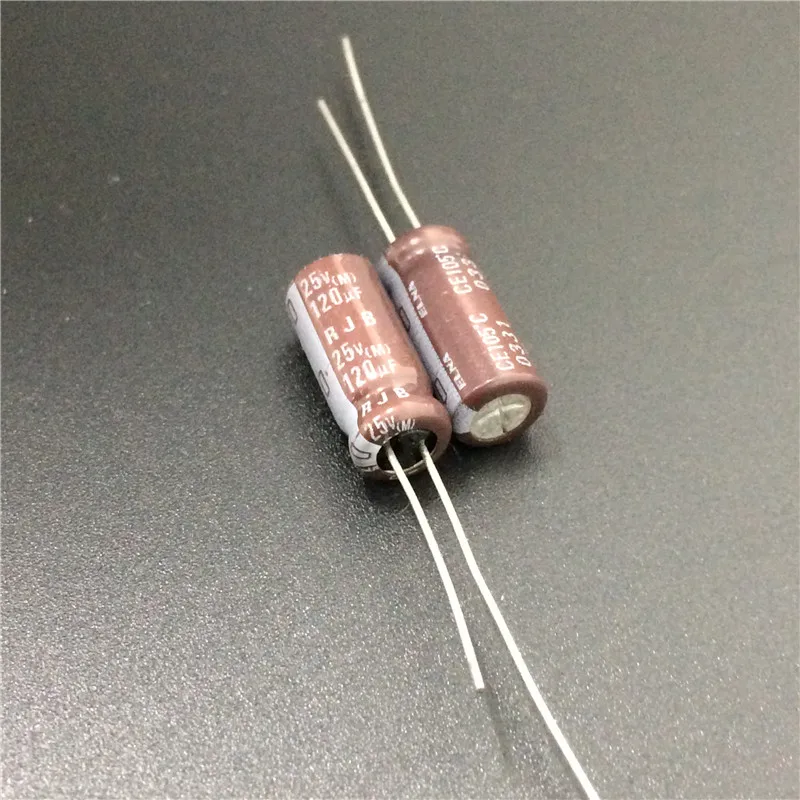 10pcs/100pcs 120uF 25V Japan ELNA RJB Series 6x15mm Low Impedance 25V120uF Audio Aluminum Electrolytic Capacitor HIFI DIY