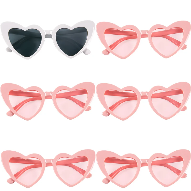 WEIGAO 6/8 Paar Vintage herzförmige Sonnenbrille Bachelorette Braut Brautjungfer Brille Hochzeit Brautparty Dekor Frau Junggesellinnenabschied Geschenke 6