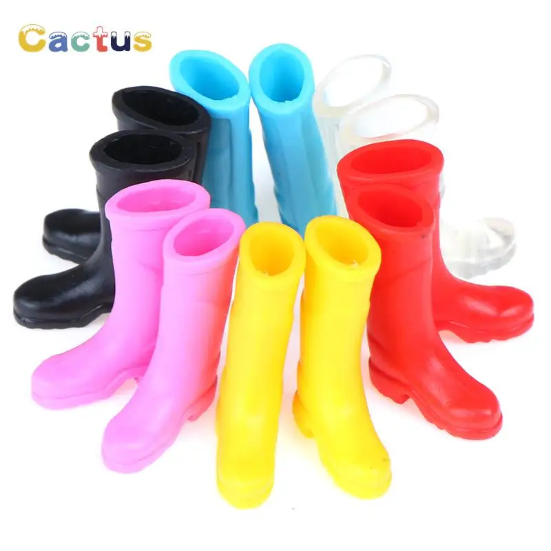 1Pairs 1/12 Scale Dollhouse Miniature Red Blue Black Rubber Rain Boots Home Garden Yard Decoration Dolls Accessories