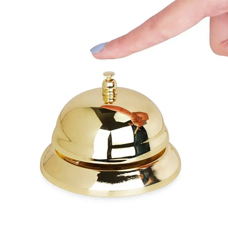 1pc Restaurant Service Bells Alloy Ring Bell Vintage Table Dinner Bells Hotel Bells Customer Serving Bells 8.5x8.5x5.5cm