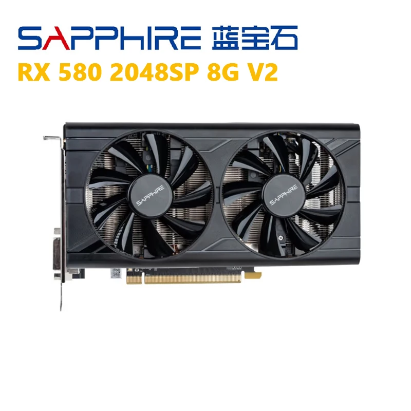 SAPPHIRE RX580 8GB V2กราฟิกการ์ด256Bit GDDR5การ์ดสำหรับ AMD RX 500 Series RX 580 8G d5 V2 1284MHz 7000MHz PC ถนนใช้
