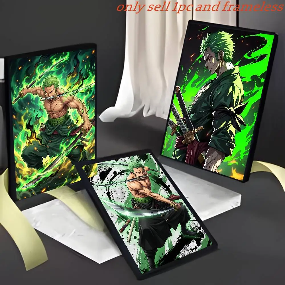 One Piece Zoro Anime Swordsman  Poster HD Art Sticky Wall Waterproof Home Living Room Bedroom