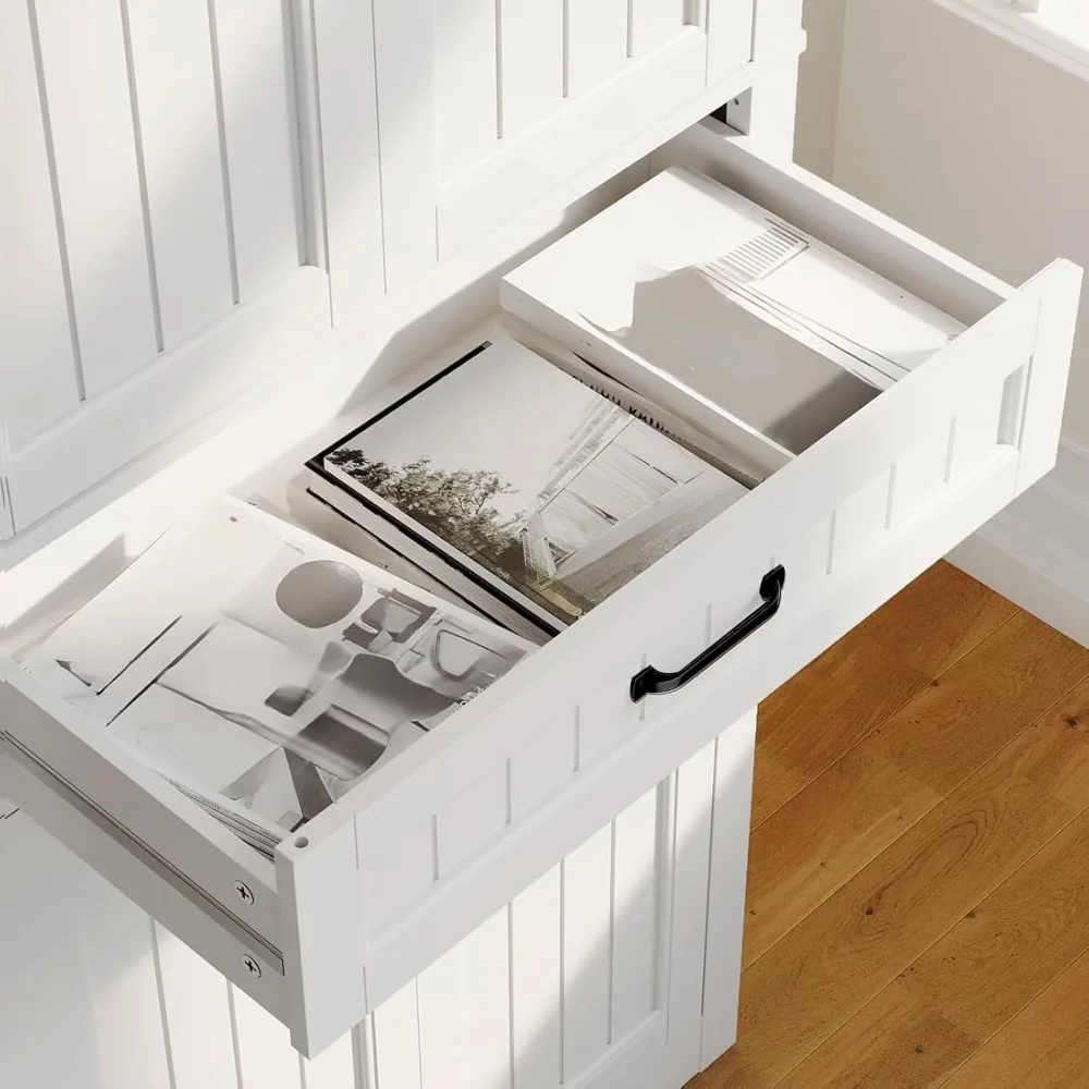 خزانة تخزين منظم مخزن المطبخ قائمة بذاتها مقاس 71 بوصة مع 4 أبواب وأرفف قابلة للتعديل لتخزين الطعام بكفاءة #5