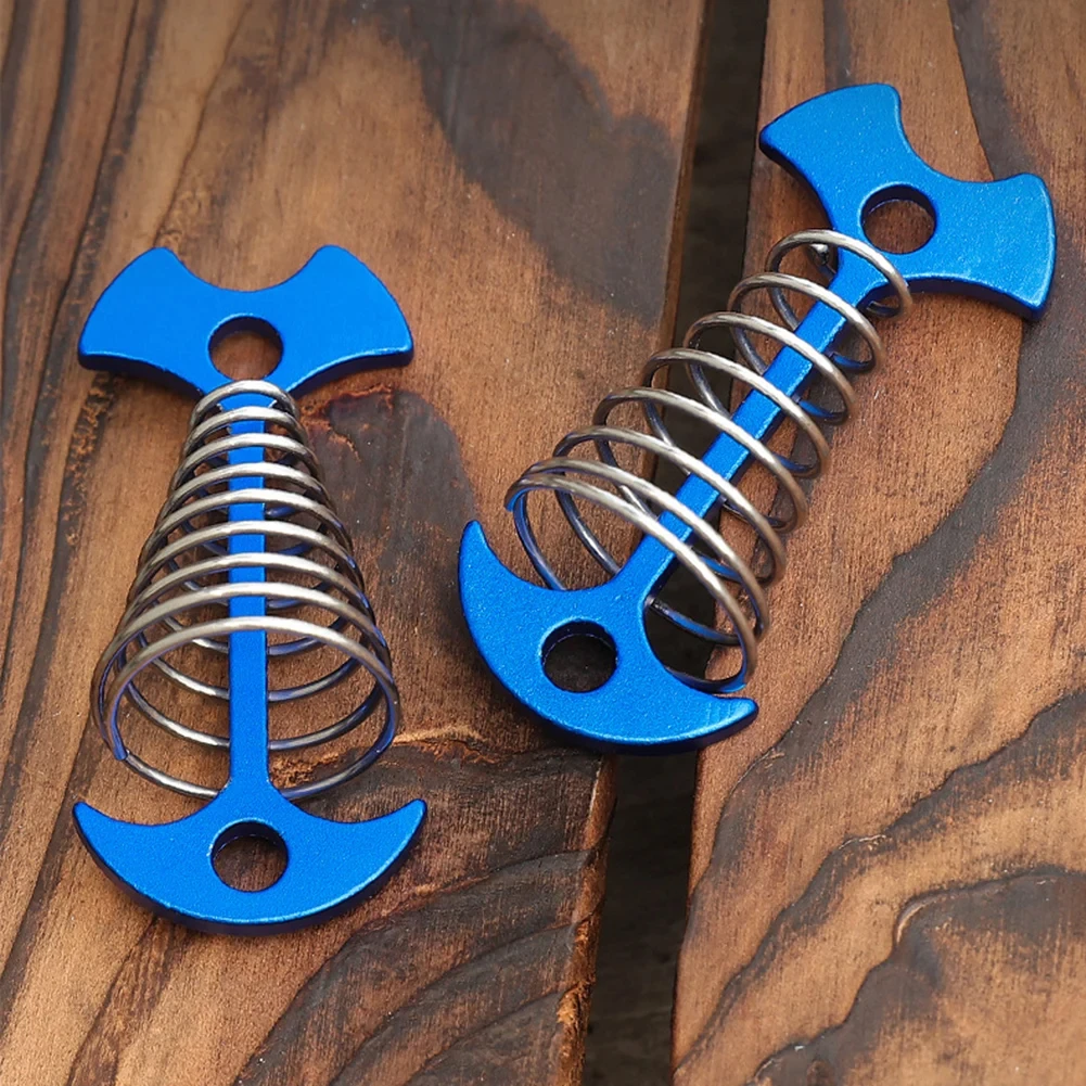 10–30 Stück Deck-Ankerheringe, Fischgräten-Zeltheringe mit Federschnalle, winddichte Aluminiumlegierung, Windseil-Anker, Camping-Zelt-Nagel – Detail 2