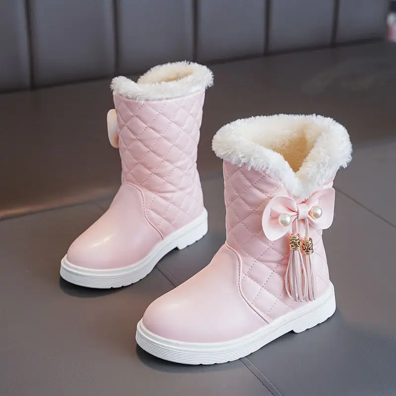 

Детские зимние ботинки для девочек, новинка 2026, сверхпрочные зимние ботинки с термоизоляцией, теплая мягкая меховая подкладка, водонепроницаемый дизайн