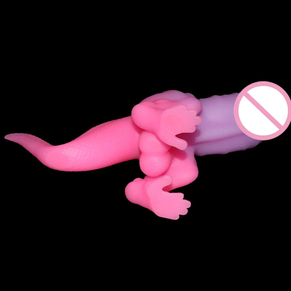 Real Dinosaur Dildo Monster Anal Plug Soft Butt Plug Masturbator Vagina Dilator Penis with Testicles Adult Sex Toy for Women Man