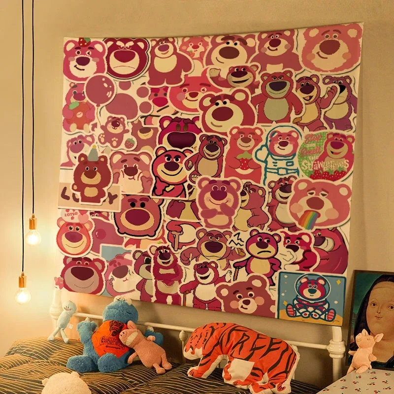 Lotso cartoon cute  decoration wall cloth room decor aesthetic tapestry toy mobilization bedroom living room background cloth