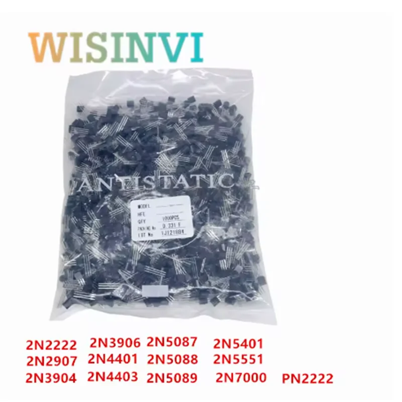 1000 Stück 2N2222 2N2907 2N3904 2N3906 2N4401 2N4403 2N5087 2N5088 2N5089 2N5401 2N5551 2N7000 PN2222 Transistoren TO-92