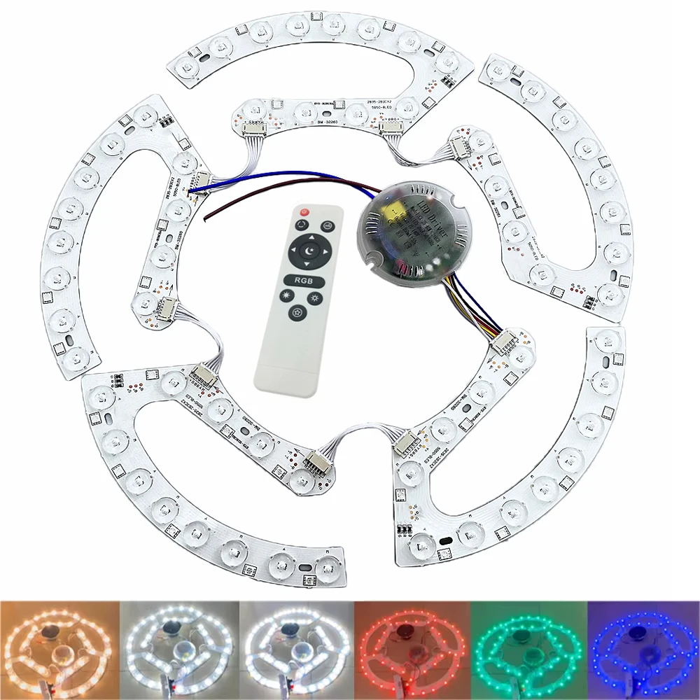 9WX2 12Wx2 Dual Color + RGB Dimmable Smart LED Module With Lens 72W 96W 120W Lighting Source For Ceiling Light DIY