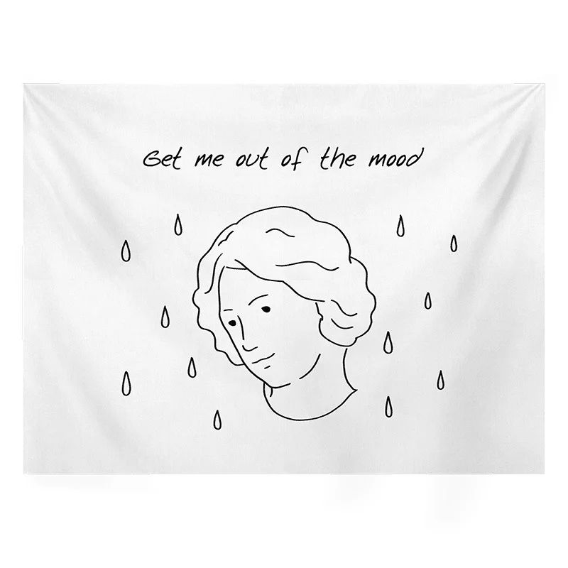 VIKAMA Simple Drawing Small Character Wall Hanging Tapestry Cute Bedroom Background Cloth Indoor Home Wall Decoration