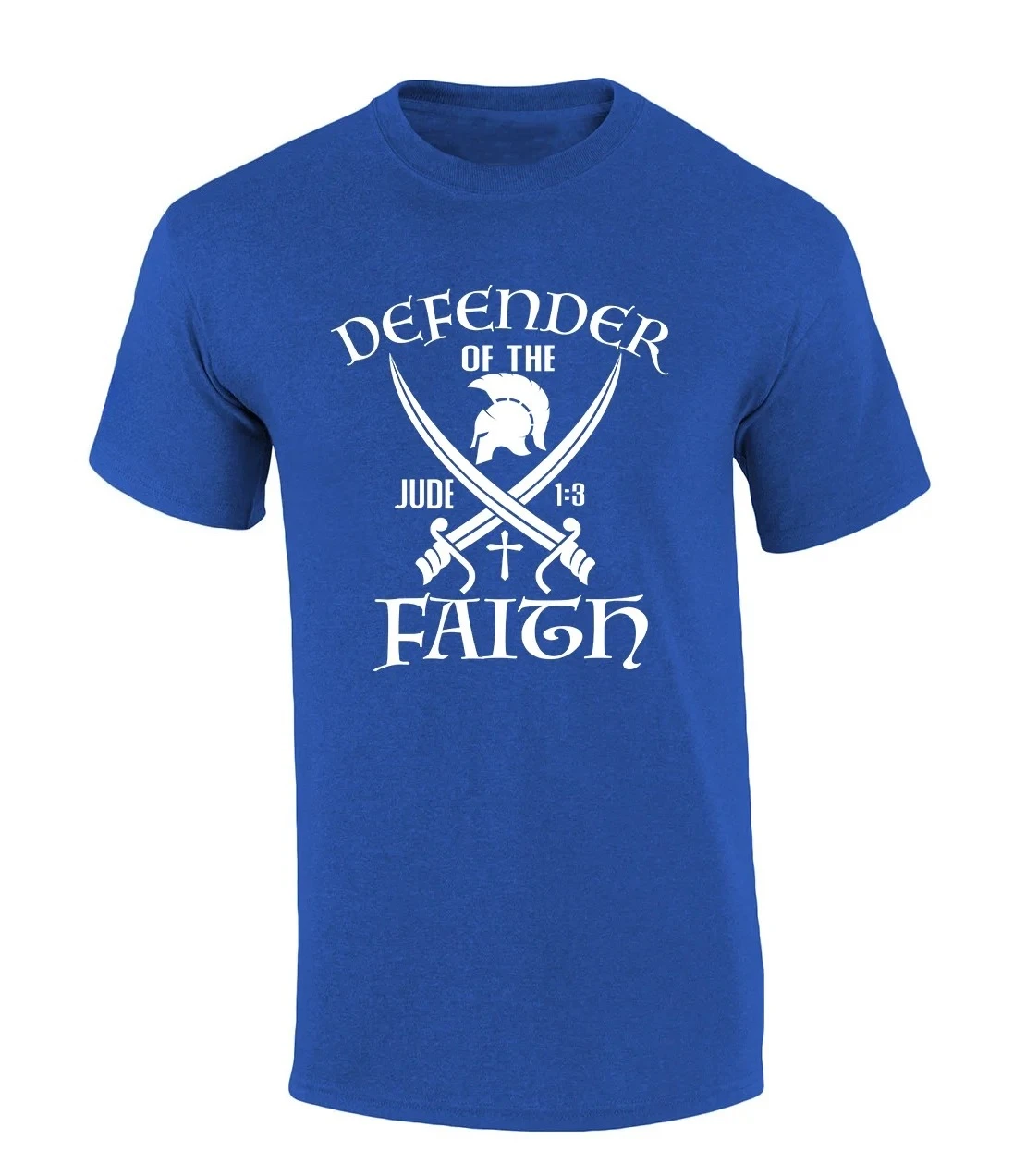 المدافع عن الإيمان السيوف يهود 1:3 الكتاب المقدس المسيحية تي شيرت 100% القطن س الرقبة قصيرة الأكمام الصيف عادية قميص رجالي #2
