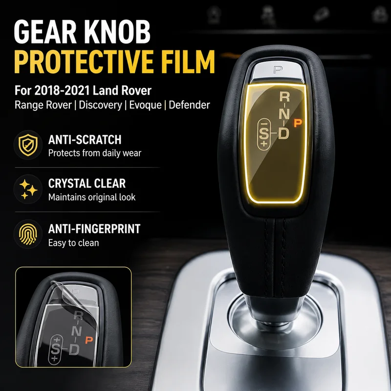 Gear Knob Gear Lever Interior Protective Film For 2018-2021 Land Rover Range Rover Discovery Evoque Defender Car Styling