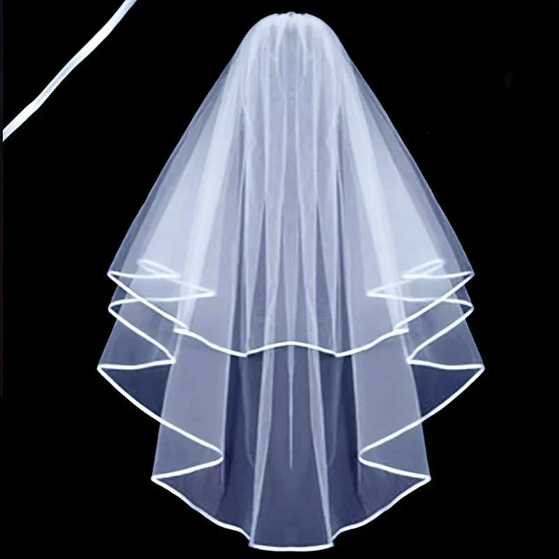 Bridal Women's Simple Tulle Short Bachelorette Party Wedding Veil Comb for Hen Party 2025 Mariage Accessoirres Deco