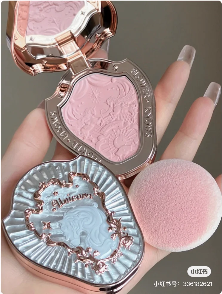 Flower Knows Unicorn-Rouge, natürliches Wangenrouge, Make-up, 6 Farben, 5 g, Make-up, Snowy Pearl, komplett mattes, ultrafeines Puder