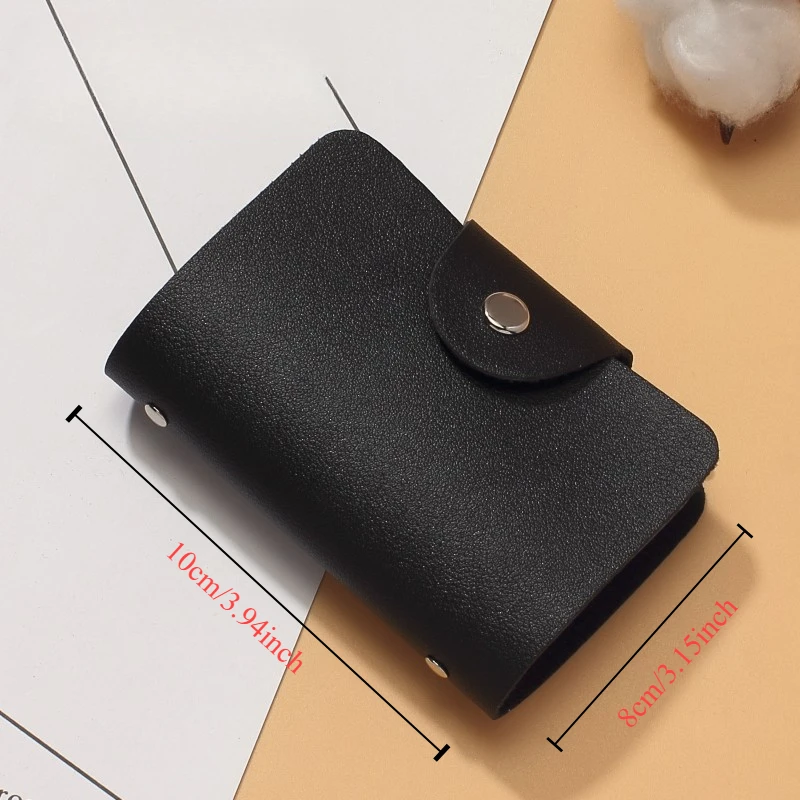 24 Bits Credit Card Holder Business Bank Card Pocket PU Large Capacity  Simple Multiple Cards Slots Women's Credit Storage Bag