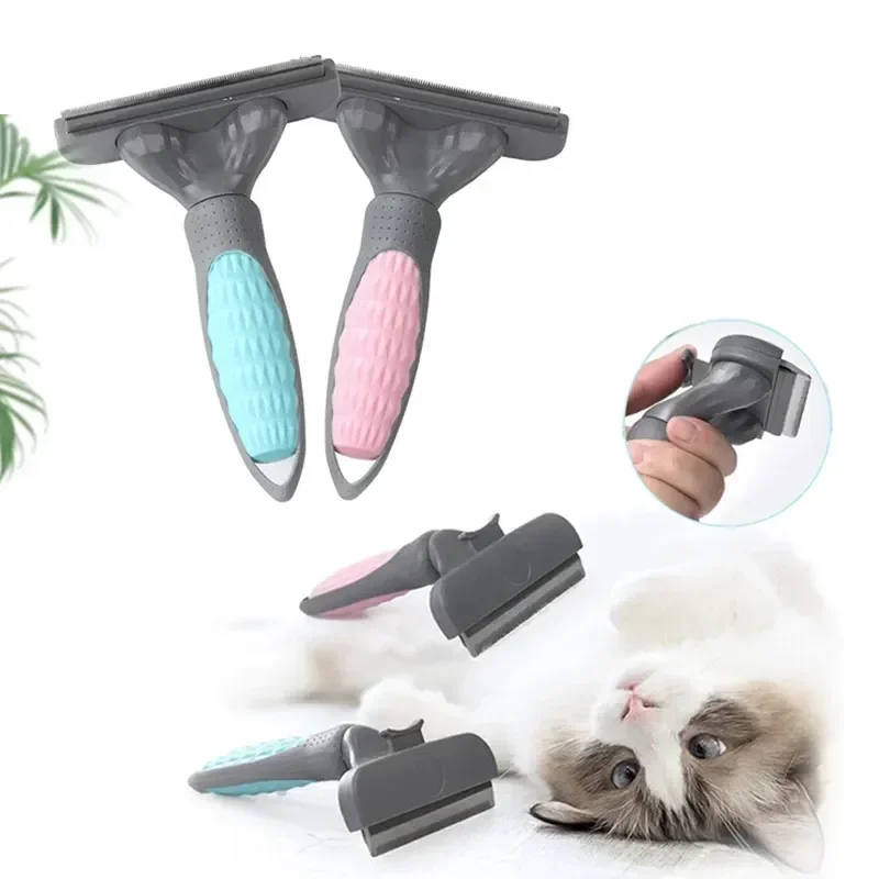 

Pet Grooming Brush Double Sided Shedding And Dematting Undercoat Rake Comb Professional Pet Deshedding Brush Dog Hair Remover