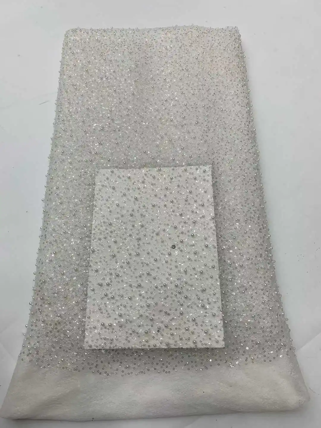 Nieuwe Afrikaanse Kant Franse Parel Stof 2025, Borduren Tule Kant Stoffen Met Pailletten Voor Nigereria Franse Bruiloft Jurk