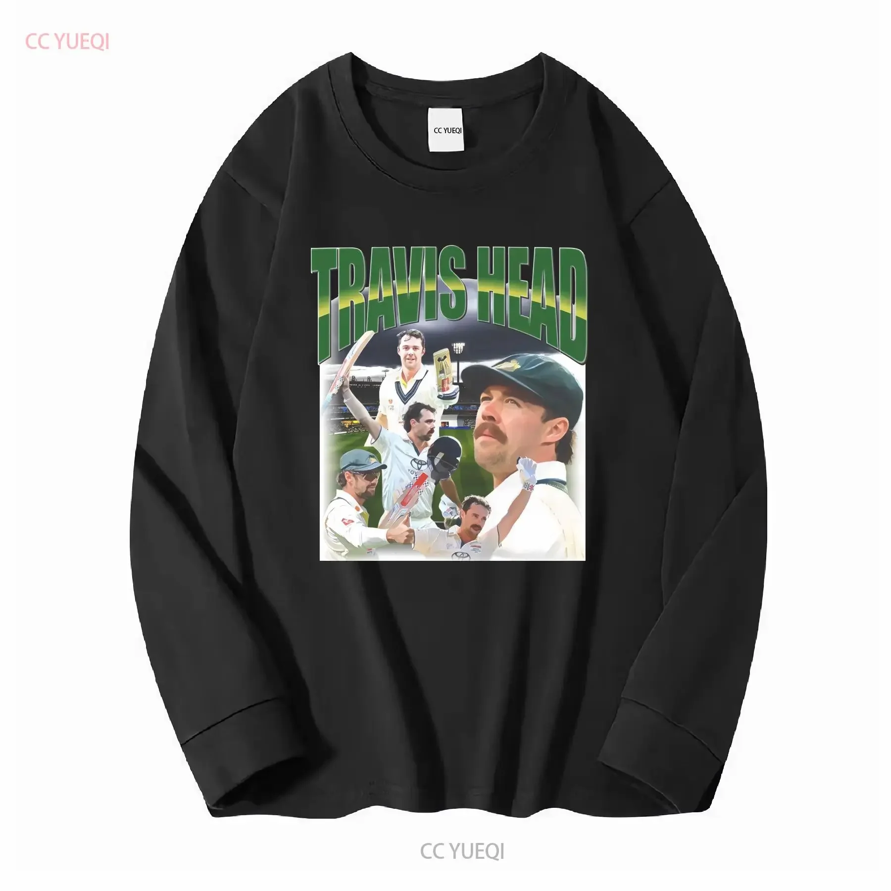 تي شيرت ترافيس هيد للكريكيت الأسترالي بأكمام طويلة أو قصيرة، عتيق مغسول ومريح ومتمدد وناعم كاجوال متعدد الاستخدامات #3