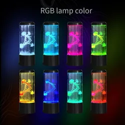 LED Rainbow Color Changing Atmosphere Jellyfish Lamp USB Rechargeable Port/Battery Powered Children's Room Decoration Desk Light