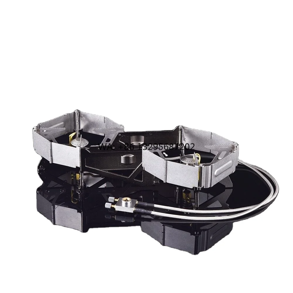 

Ветрозащитная походная плита с двойной головкой, портативная уличная походная печь, пожарный выключатель, бесплатная регулируемая газовая плита с управлением