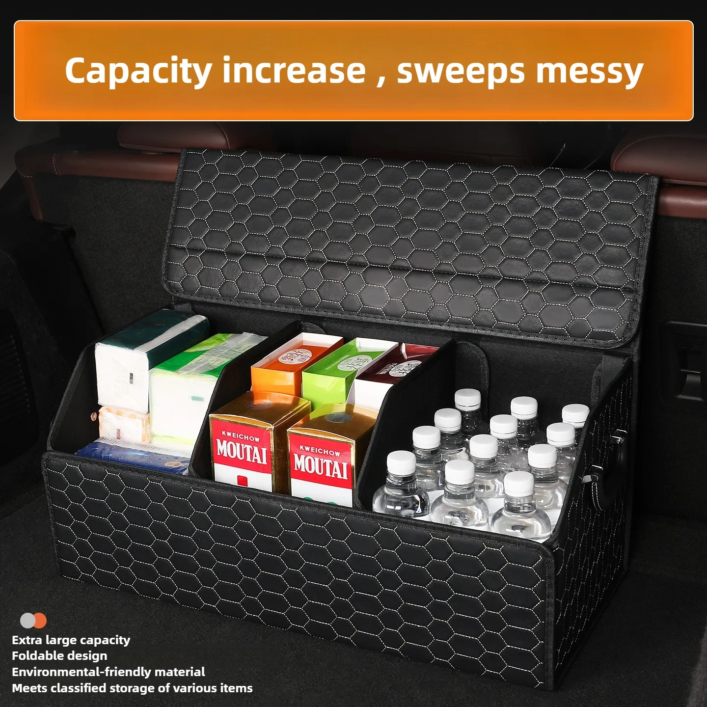 Foldable Leather Car Trunk Org - đánh giá và giá Car Trunk Organizer Foldable Storage Box