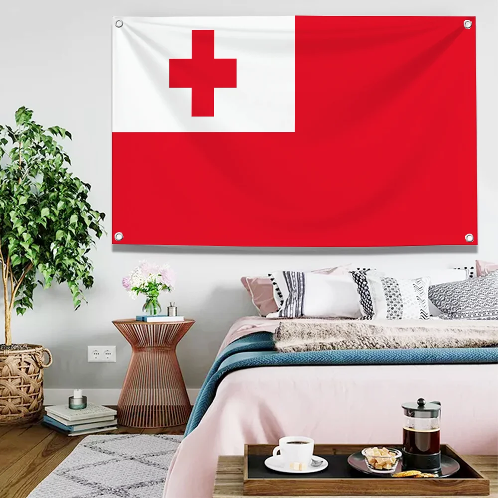 Flag of Tonga Outdoor Decorations Christmas Decorations 2024 Home Decoration for You Camping Double Penetration Flag to Hang