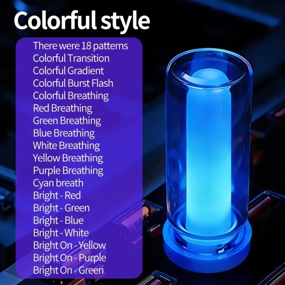 Multicolor Car Ambient Lamp RGB LED Touch Switch Car Interior Light Clear Glass Flickering Flame Light Decorative Accent Lamp