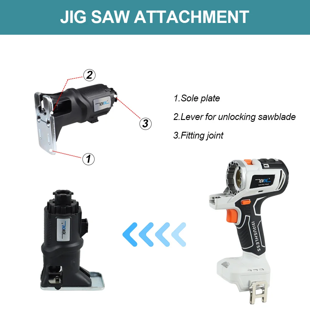 Imagem -05 - Makita Brushless Jig Saw e Drill Screwdriver Compatível com Makita 18v Alternativa Serra Circular Serra Oscilante Oscilante Sander Combo