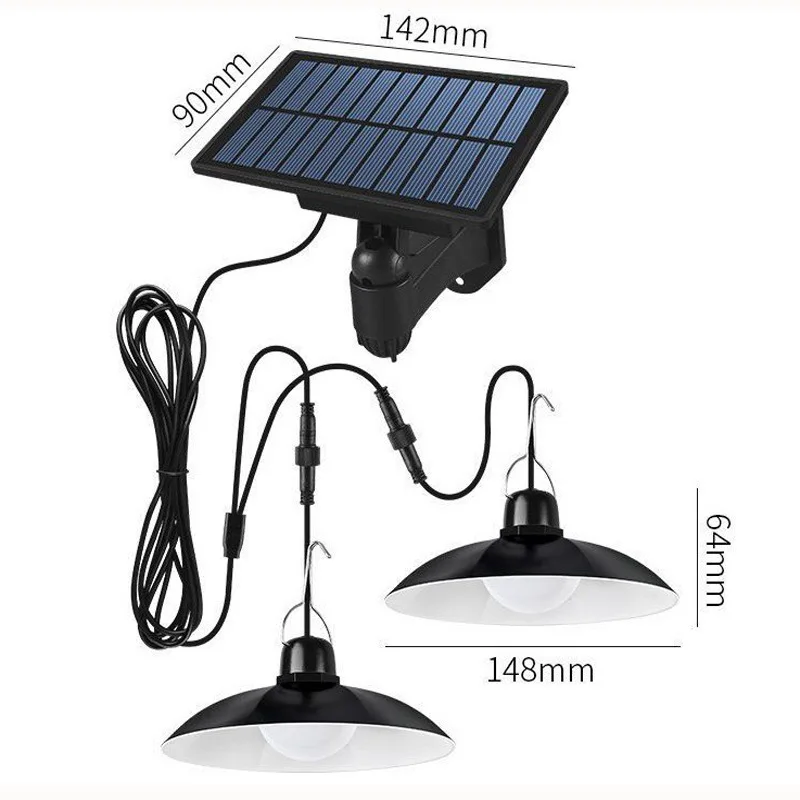 

Solar Energy Split Light-Controlled Chandelier Outdoor Courtyard Decoration Lamp Camping Tent One Drag Two Solar Lamp