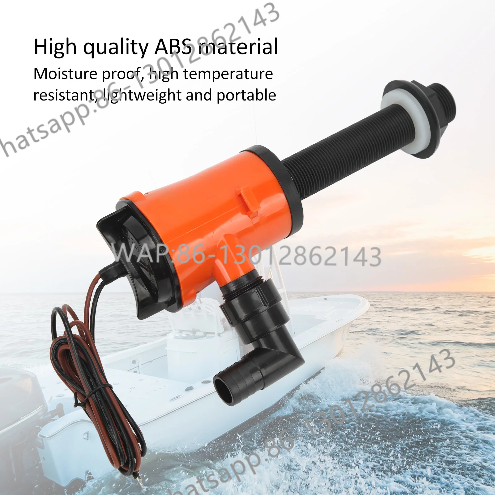 800GPH 12V 4.0A portable submersible fish boat Aerator Liveswell pump ship bottom pump