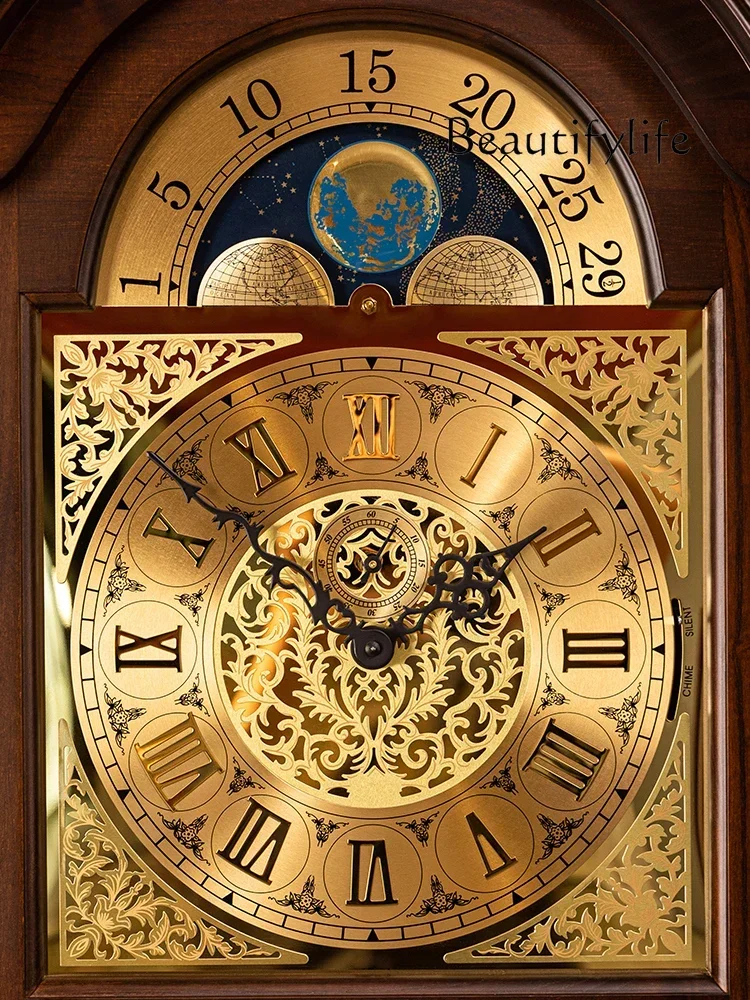 

BJ Chinese Retro European Clock Old-fashioned Polaris Vertical Pendulum Clock Floor Clock Living Room