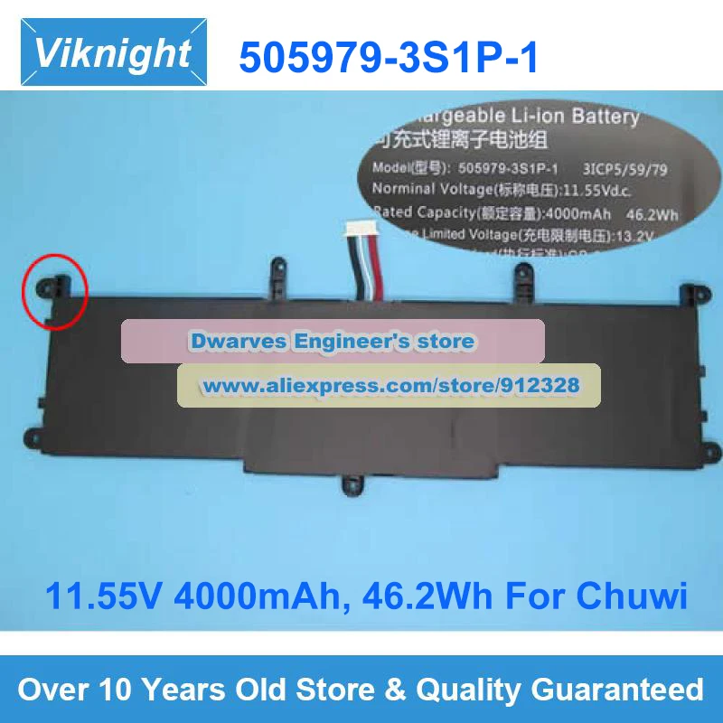 Genuine 11.55V 4000mAh 46.2Wh Battery 505979-3S1P-1 3ICP5/59/7 For CHUWI Corebook Pro X CWI528 CWI529 Corebook X 14 X 15 Laptop