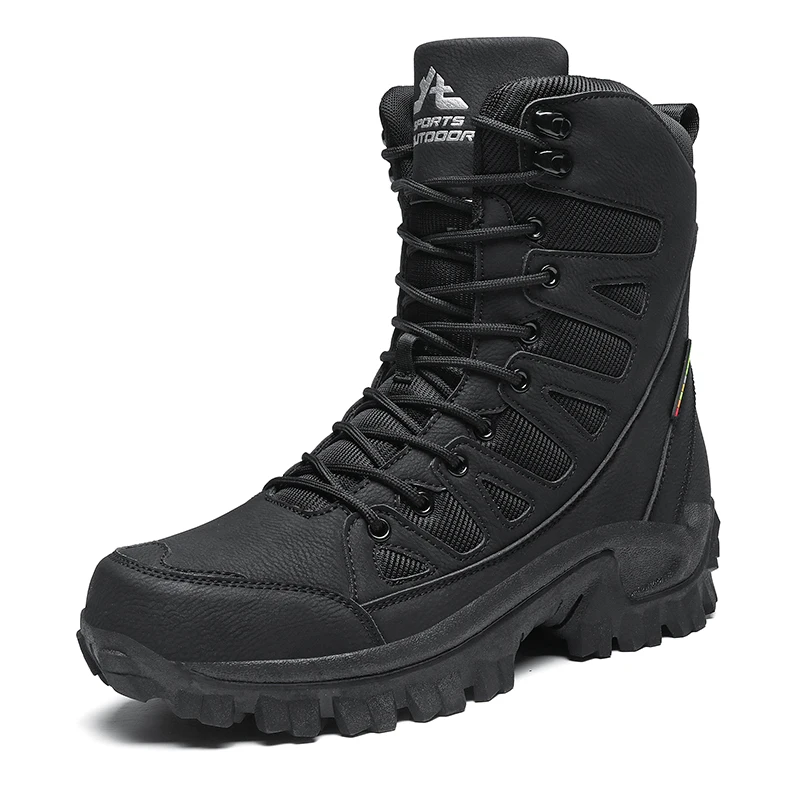 

New Men's Boots Fashion Outdoor Men Hiking Boots High Top Breathable Men Desert Combat Ankle Boots Non-slip Motorcycle Boots