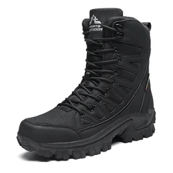 New Men's Boots Fashion Outdoor Men Hiking Boots High Top Breathable Men Desert Combat Ankle Boots Non-slip Motorcycle Boots