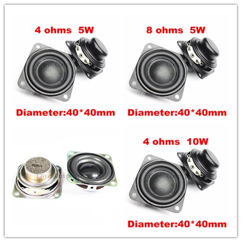 

2Pcs 1.5 Inch 40MM Audio Full Range Speaker 4/8 Ohms 5W 3W 10W Loudspeaker DIY Bluettoth Multimedia Speaker Home Theater
