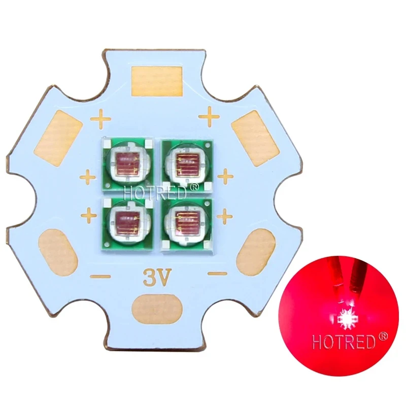 10W głębokiej czerwieni 660nm 3535 Epiled 2V 4V 6V Chip LED XPE emiter żarówka wieloukładowy zestaw dioda LED roślin o z miedzi z PCB 20mm